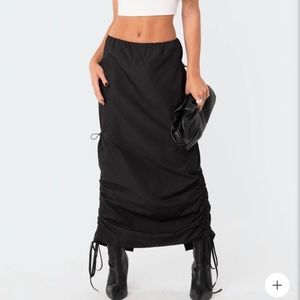 Edikted Low-Rise Slitted Nylon Maxi Skirt